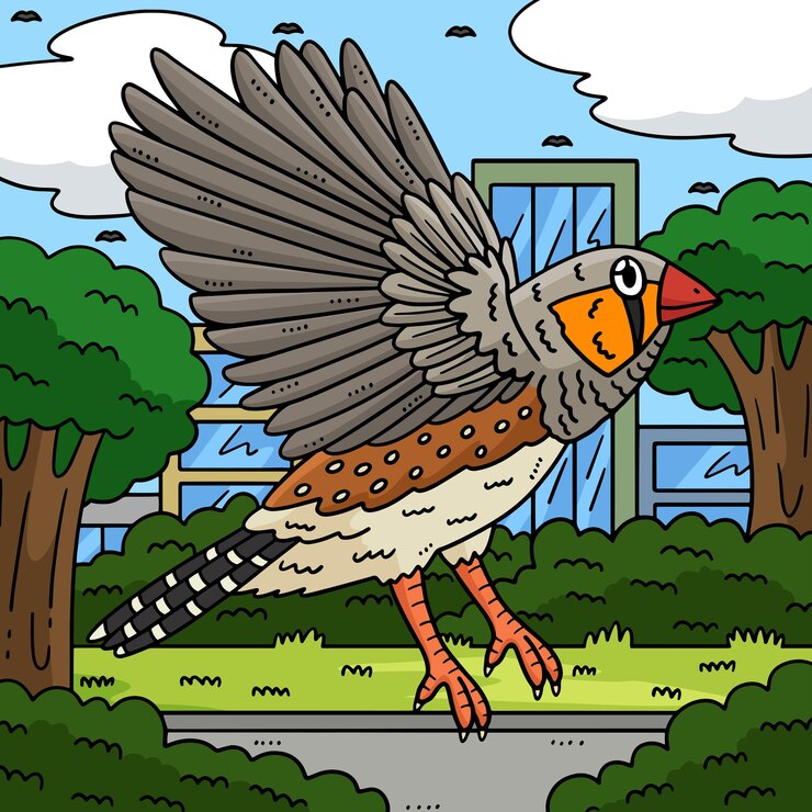 Vector ilustración de dibujos animados en color del pájaro pinzón