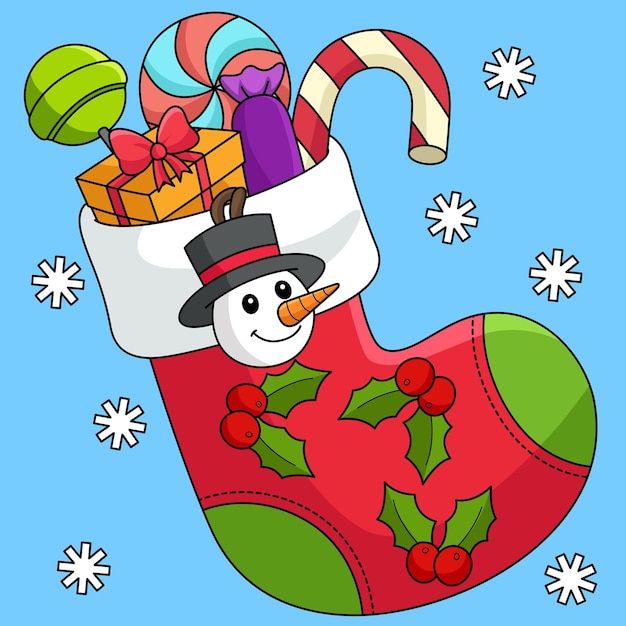 Ilustración de dibujos animados de colores de apilamiento de Navidad
