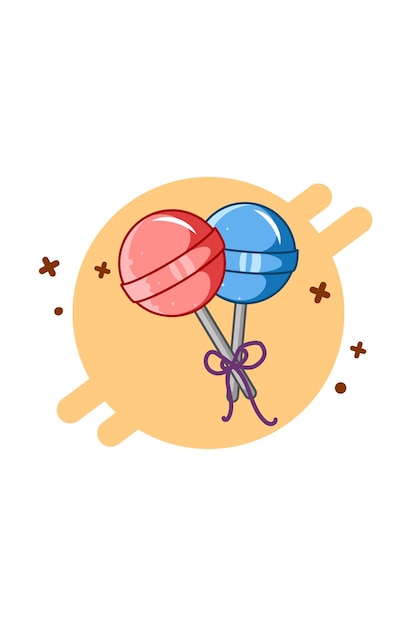 Ilustración de dibujos animados de comida de caramelos dulces