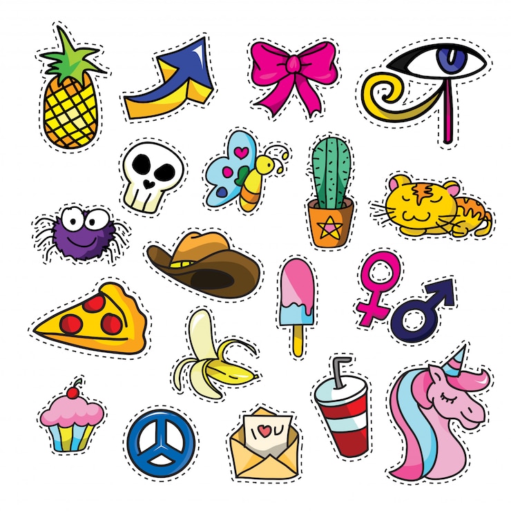 Vector ilustración de dibujos animados cool vintage parche moda vintage