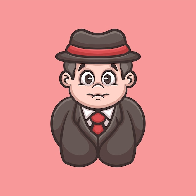 Ilustración de dibujos animados creativos de jefe de mafia
