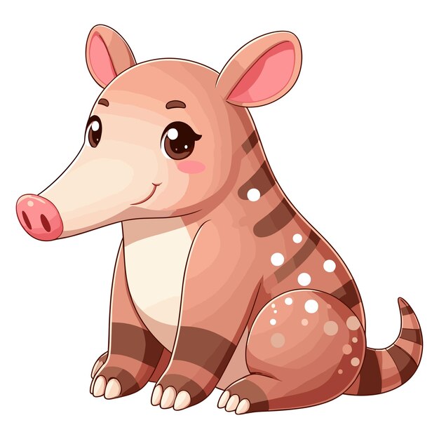 Vector ilustración de dibujos animados de cute aardvark vector