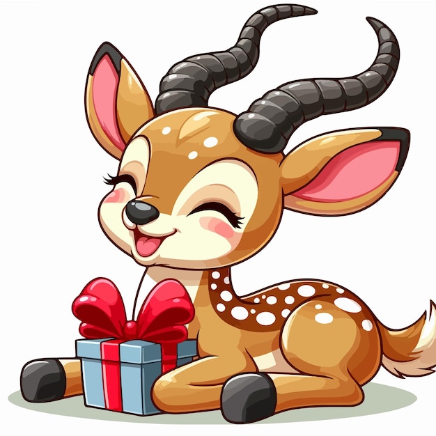 Vector ilustración de dibujos animados de cute antelope vector