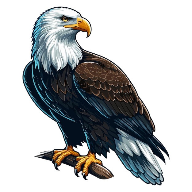 Ilustración de dibujos animados de cute bald eagle vector