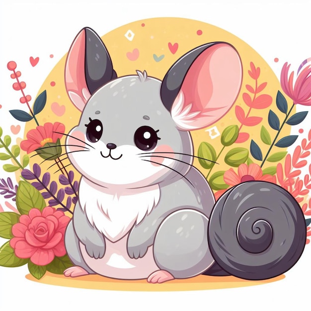 Vector ilustración de dibujos animados de cute chinchilla vector