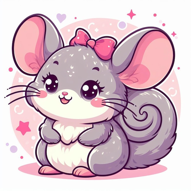 Ilustración de dibujos animados de Cute Chinchilla Vector