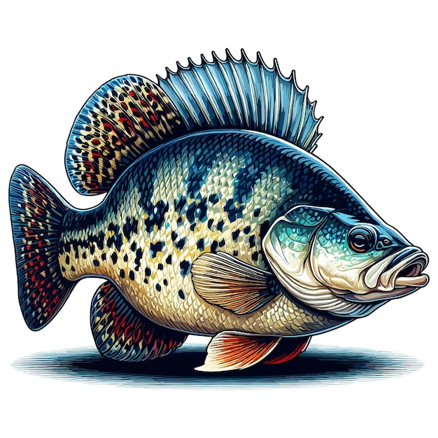 Vector ilustración de dibujos animados de cute crappie fish vector
