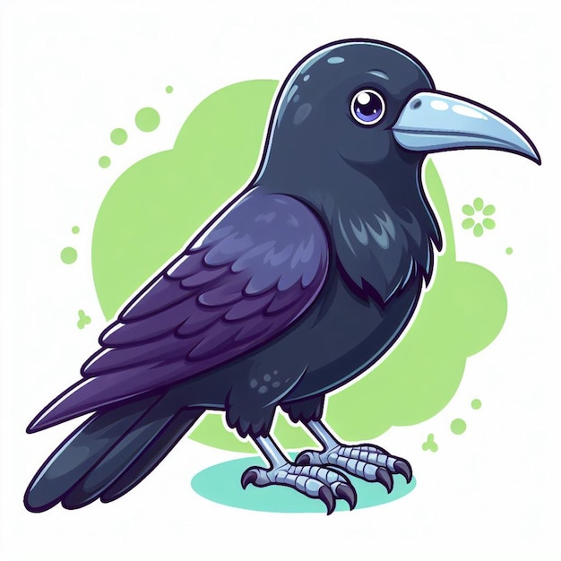 Ilustración de dibujos animados de Cute Crow Vector