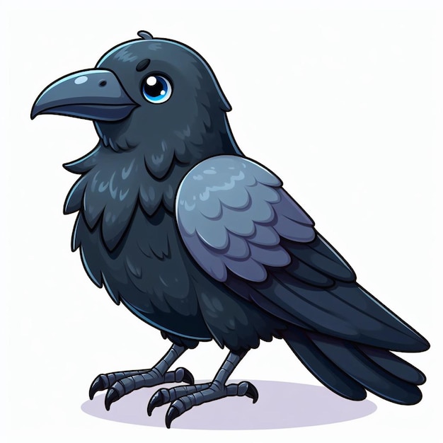 Ilustración de dibujos animados de Cute Crow Vector