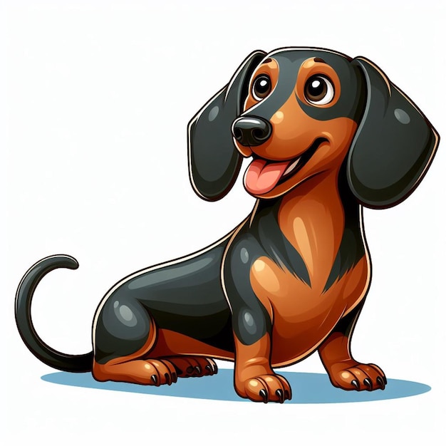 Vector ilustración de dibujos animados de cute dachshund dog vector