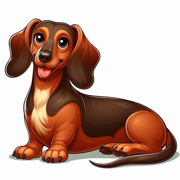 Ilustración de dibujos animados de cute dachshund dog vector