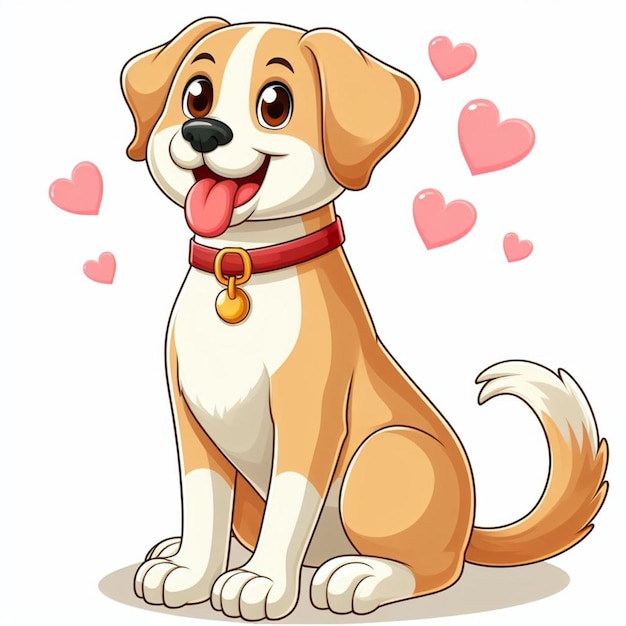Ilustración de dibujos animados de Cute Dogs
