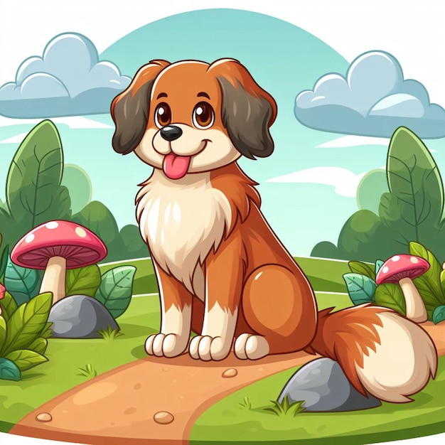 Vector ilustración de dibujos animados de cute dogs