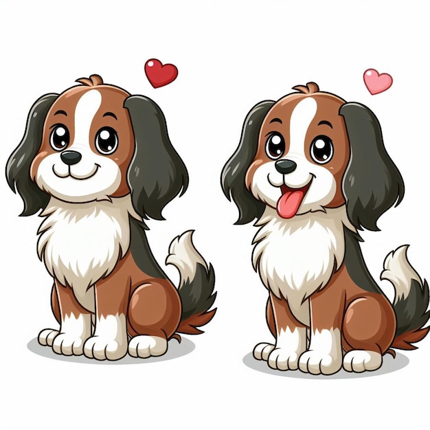 Ilustración de dibujos animados de Cute Dogs