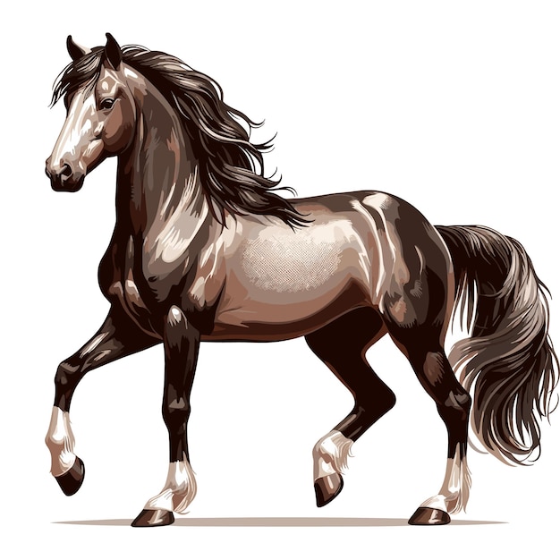 Ilustración de dibujos animados de cute horse vector