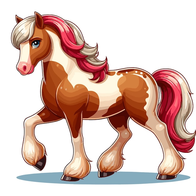 Vector ilustración de dibujos animados de cute horse vector