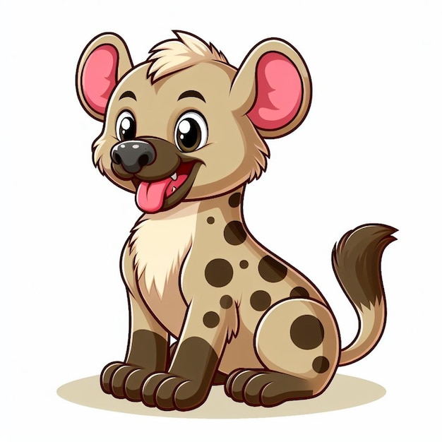 Ilustración de dibujos animados de Cute Hyena Vector