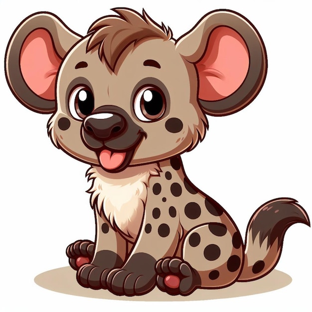 Ilustración de dibujos animados de Cute Hyena Vector