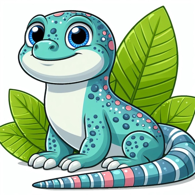 Vector ilustración de dibujos animados de cute lizard vector