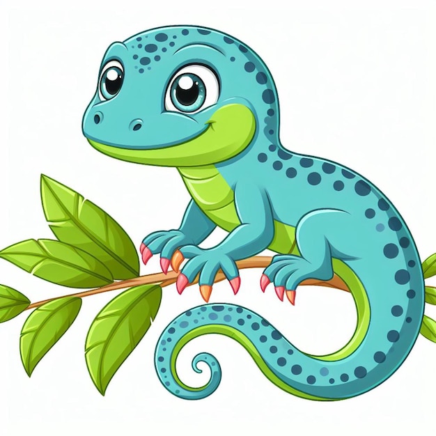 Vector ilustración de dibujos animados de cute lizard vector