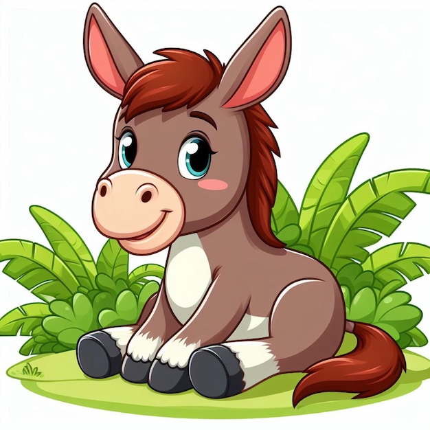 Ilustración de dibujos animados de Cute Mule Vector