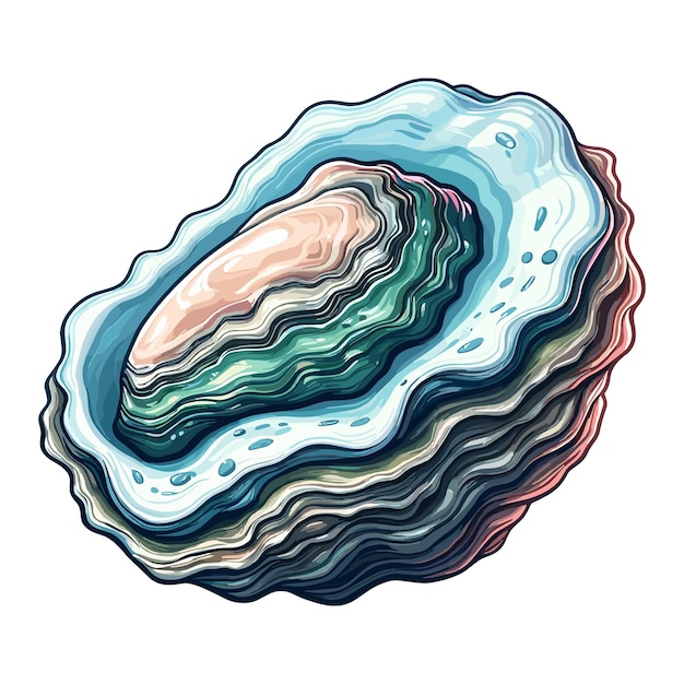 Ilustración de dibujos animados de cute oyster vector