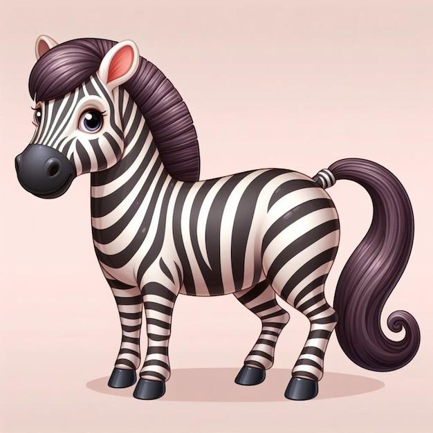 Ilustración de dibujos animados de Cute Zebra Vector