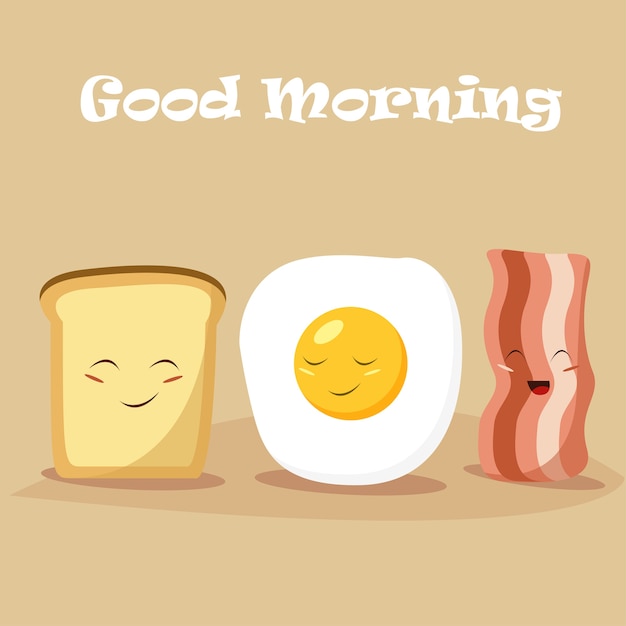 Ilustración de dibujos animados desayuno vector