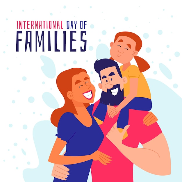 Vector ilustración de dibujos animados del día internacional de las familias