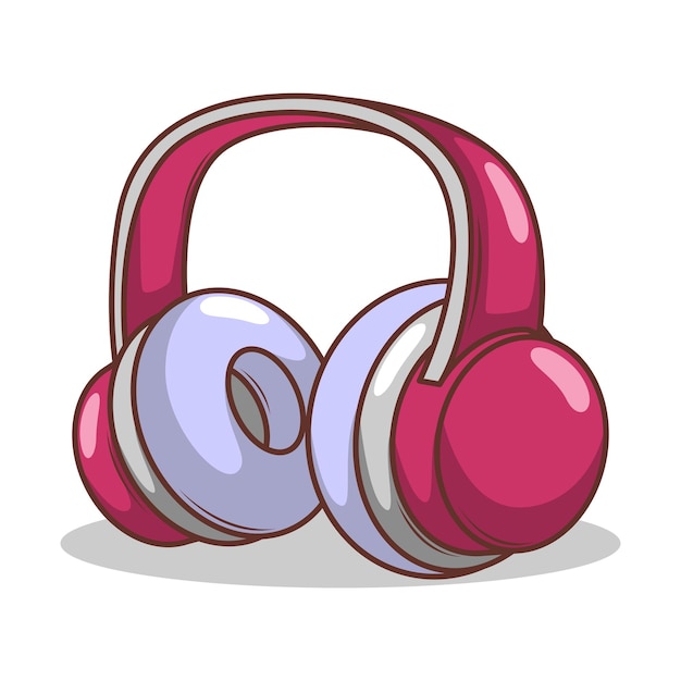 Ilustración de dibujos animados dibujados a mano de auriculares inalámbricos Adhesivo de auricular vectorial plano en c simple