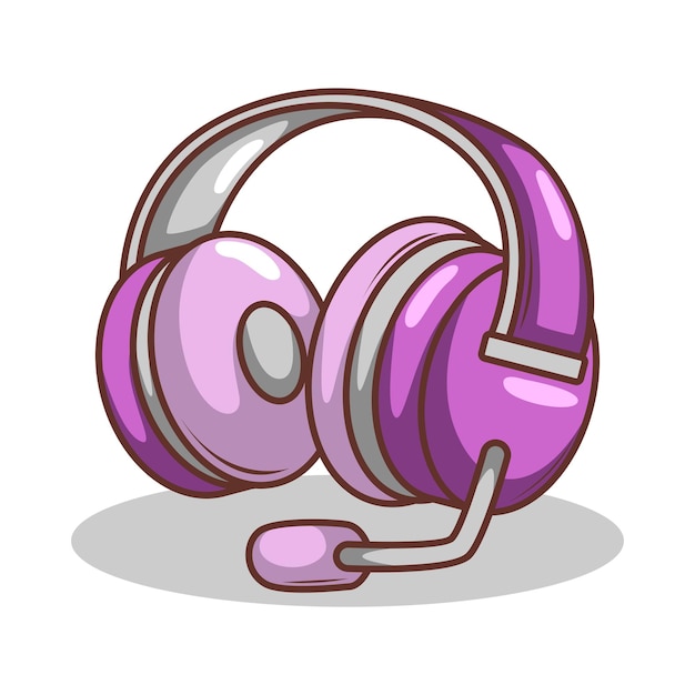 Ilustración de dibujos animados dibujados a mano de auriculares inalámbricos Adhesivo de auricular vectorial plano en c simple