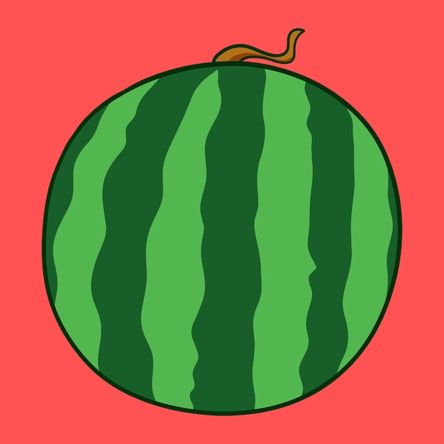 Ilustración de dibujos animados dibujados a mano de sandía