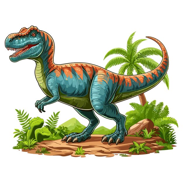 Ilustración de dibujos animados de dinosaurio vector