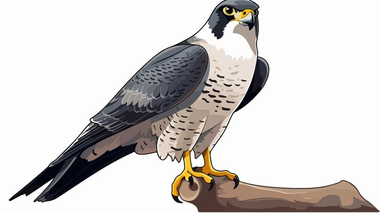 Vector ilustración de dibujos animados para diseños de halcón peregrino vibrante