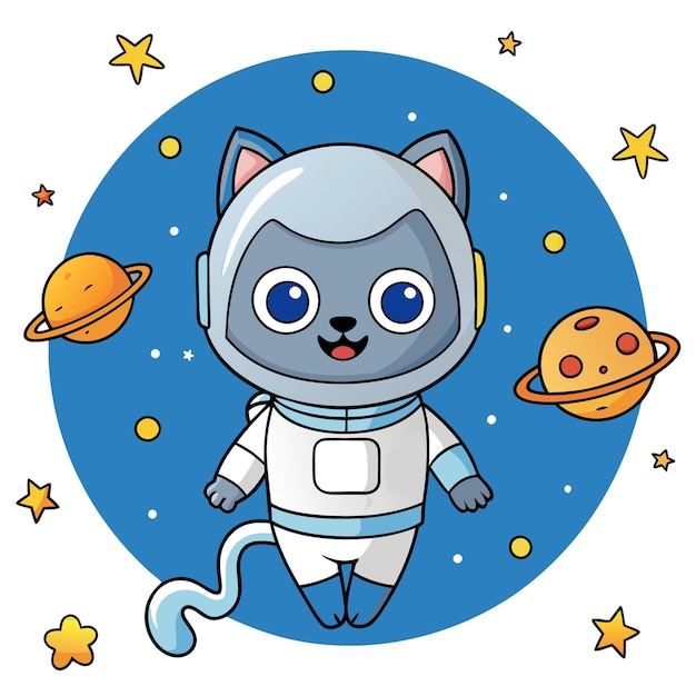 Ilustración de dibujos animados divertidos de Anime Cat