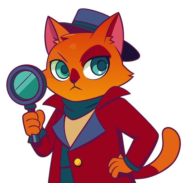 Ilustración de dibujos animados divertidos de Anime Cat