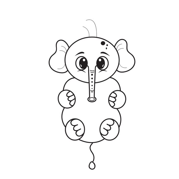 Ilustración de dibujos animados de elefantes para niños dibujados a mano