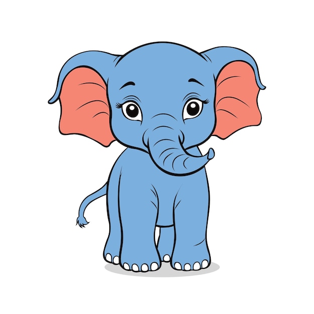 Ilustración de dibujos animados de elefantes vectoriales