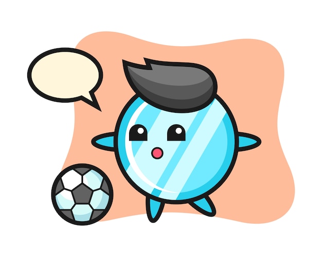 Ilustración de dibujos animados de espejo está jugando al fútbol