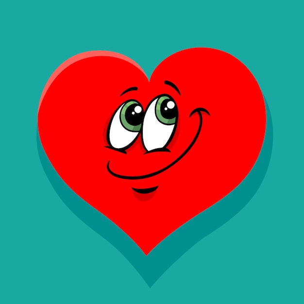 Ilustración de dibujos animados feliz corazón San Valentín