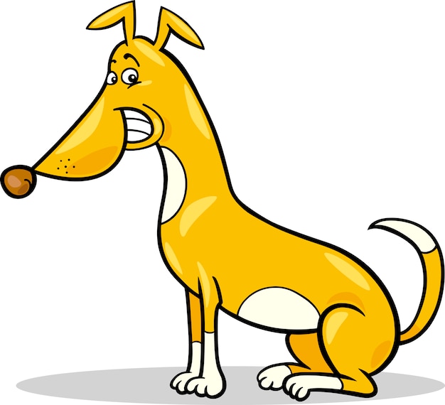 Ilustración de dibujos animados feliz perro sentado