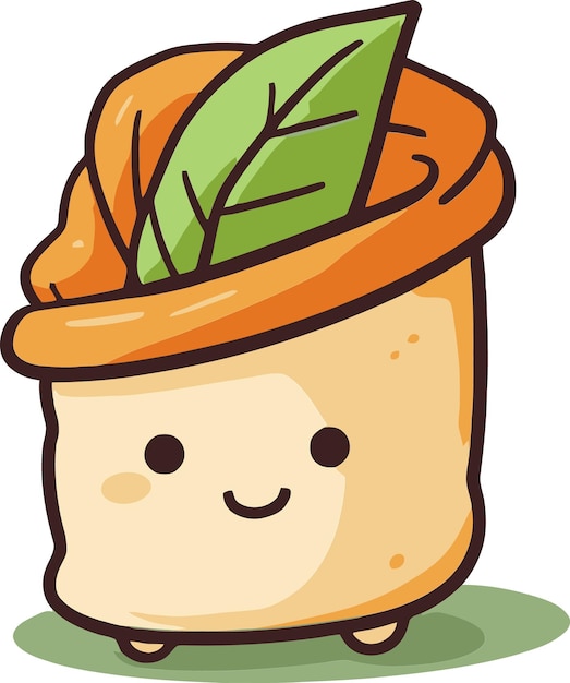 una ilustración de dibujos animados de un frasco con una hoja en él