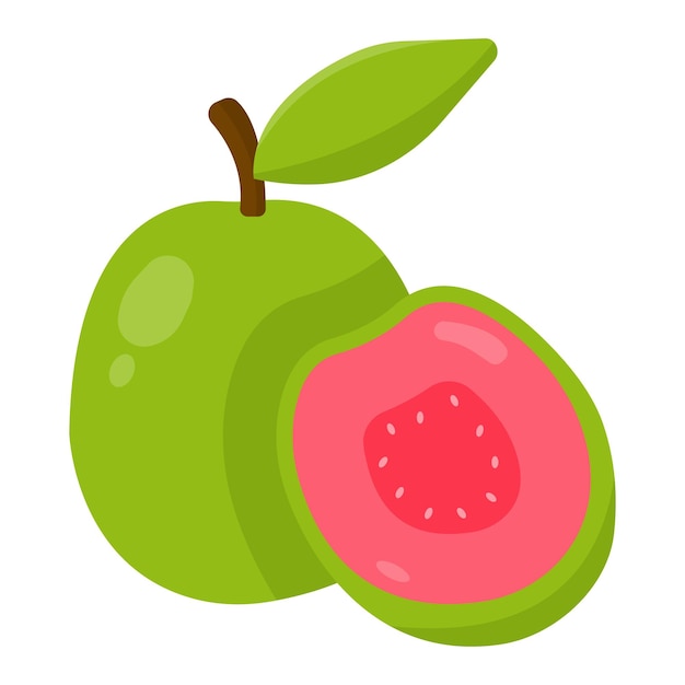 Ilustración de dibujos animados de la fruta de guayaba