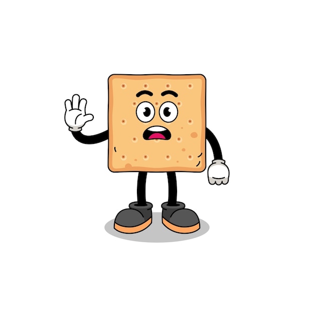 Ilustración de dibujos animados de galleta cuadrada haciendo parada de mano