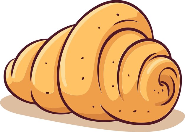 una ilustración de dibujos animados de una galleta con un palo de pan en ella