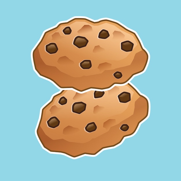 Vector ilustración de dibujos animados de galletas con chispas de chocolate