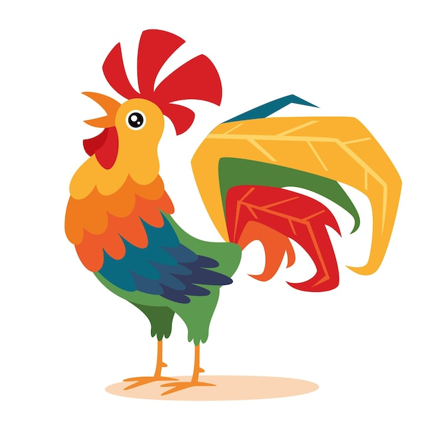 Vector ilustración de dibujos animados de un gallo