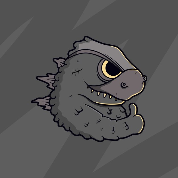 Ilustración de dibujos animados godzilla