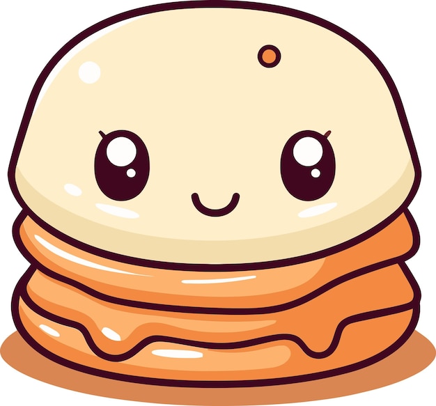 una ilustración de dibujos animados de una hamburguesa con ojos y ojos