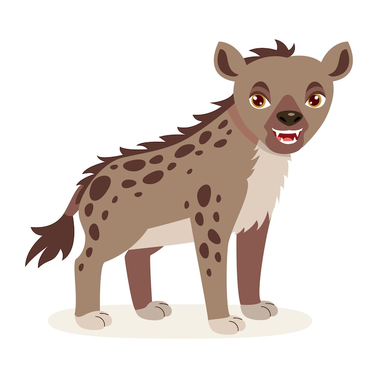 Vector ilustración de dibujos animados de una hiena